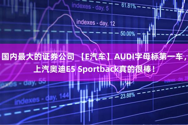 国内最大的证券公司 【E汽车】AUDI字母标第一车，上汽奥迪E5 Sportback真的很棒！